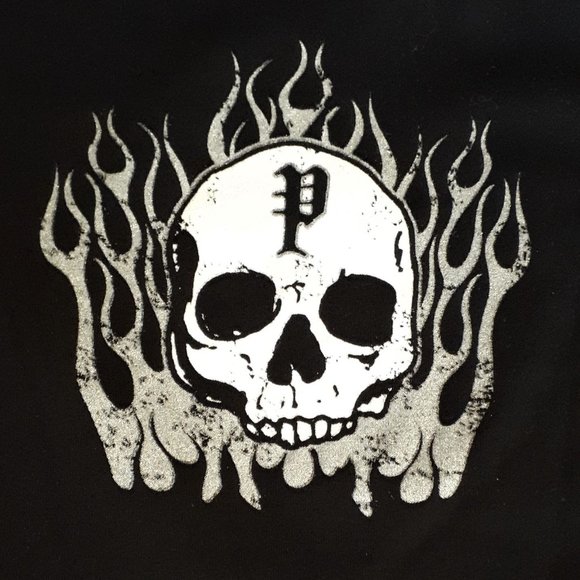 POISON Hardcore Rock 'N' Roll Skull & Crossbones Glitter T-Shirt Small 2006 - Picture 4 of 5